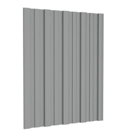 Panneaux de toiture 12 pcs Acier galvanisé Gris 60x45 cm