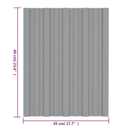 Panneaux de toiture 12 pcs Acier galvanisé Gris 60x45 cm