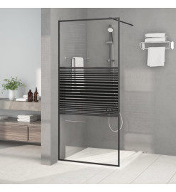 Paroi de douche Noir 90x195 cm Verre ESG transparent