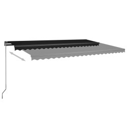 Auvent automatique et capteur de vent/LED 500x300 cm Anthracite