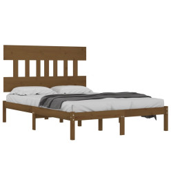 Cadre de lit Marron miel Bois massif 140x190 cm