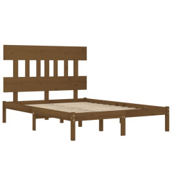 Cadre de lit Marron miel Bois massif 140x190 cm