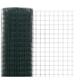 Grillage Acier avec revêtement en PVC 25x1,5 m Vert