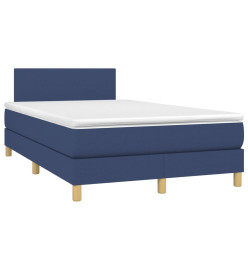 Sommier tapissier avec matelas et LED Bleu 120x200 cm Tissu