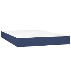 Sommier tapissier avec matelas et LED Bleu 120x200 cm Tissu