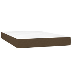 Sommier tapissier matelas et LED Marron foncé 120x200 cm Tissu