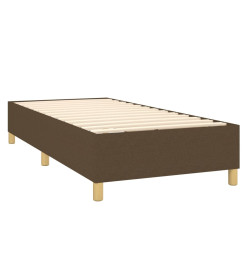 Sommier tapissier matelas et LED Marron foncé 120x200 cm Tissu