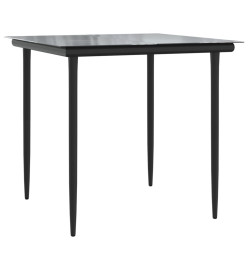 Mobilier à dîner de jardin et coussins 5pcs Noir Résine tressée