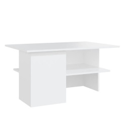 Table basse Blanc 90x60x46,5 cm Aggloméré
