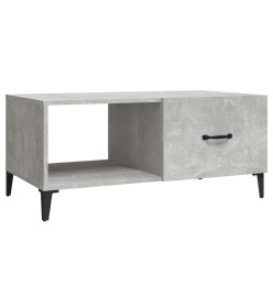 Table basse gris béton 90x50x40 cm bois d'ingénierie