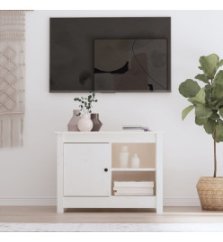 Meuble TV Blanc 70x36,5x52 cm Bois de pin massif