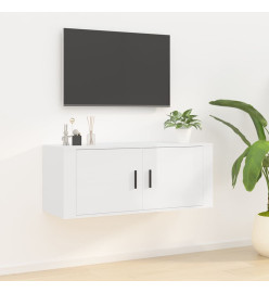 Meuble TV mural Blanc brillant 100x34,5x40 cm