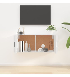 Meuble TV mural Blanc brillant 100x34,5x40 cm