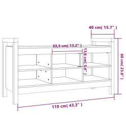 Banc d'entrée 110x40x60 cm Bois de pin massif