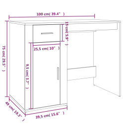 Bureau Blanc 100x49x75 cm Bois d'ingénierie