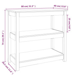 Table console Blanc 80x40x74 cm Bois massif de pin