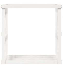 Porte-bûches d’extérieur Blanc 108x52x106 cm Bois massif de pin