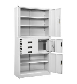 Armoire de bureau Blanc 90x40x180 cm Acier