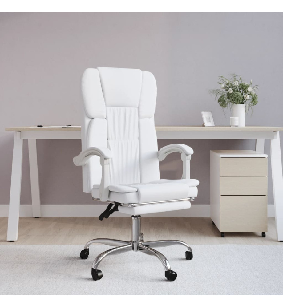 Fauteuil inclinable de bureau Blanc Similicuir