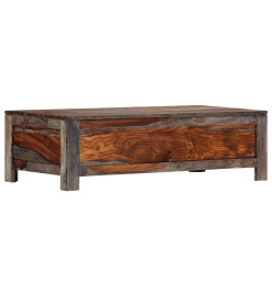 Table basse Gris 100x50x30 cm Bois de Sesham massif