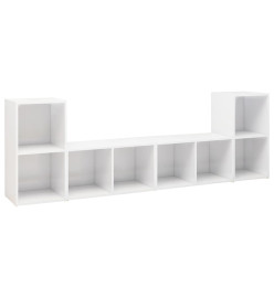 Meubles TV 4 pcs Blanc brillant 72x35x36,5 cm Aggloméré