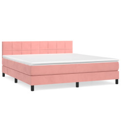 Lit à sommier tapissier avec matelas Rose 180x200 cm Velours