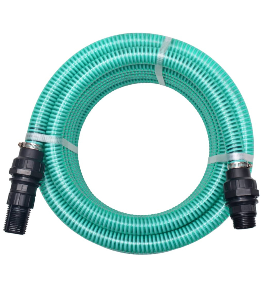 Tuyau d'aspiration avec raccords 4 m 22 mm Vert