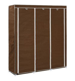 Armoire avec compartiments et barres Marron 150x45x175 cm Tissu