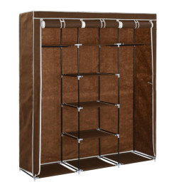 Armoire avec compartiments et barres Marron 150x45x175 cm Tissu