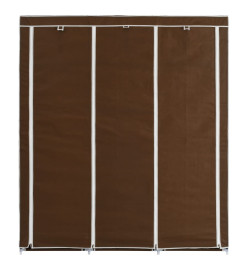 Armoire avec compartiments et barres Marron 150x45x175 cm Tissu