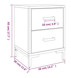 Tables de chevet 2 pcs Noir 36x30x45 cm Bois de pin massif