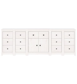 Buffet Blanc 230x35x80 cm Bois massif de pin