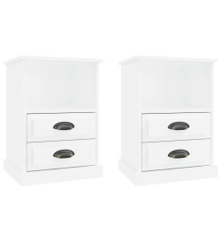 Tables de chevet 2 pcs blanc brillant 43x36x60 cm