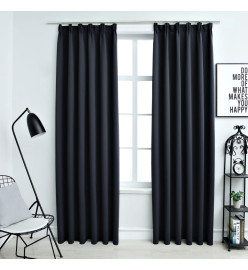 Rideaux occultants avec crochets 2 pcs Anthracite 140x245 cm