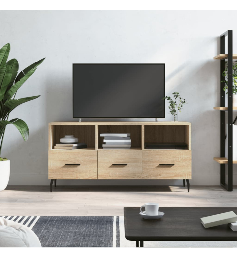 Meuble TV chêne sonoma 102x36x50 cm bois d'ingénierie