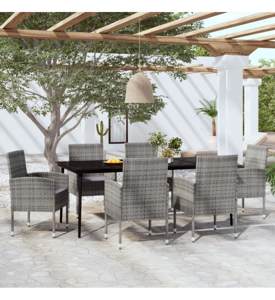 Ensemble de salle à manger de jardin 7 pcs Anthracite