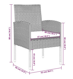 Ensemble de salle à manger de jardin 7 pcs Anthracite