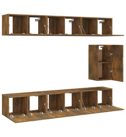 Ensemble de meubles TV 7 pcs Chêne fumé Bois d'ingénierie