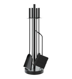 Set d’outils de cheminée 5 pcs 18x66 cm acier