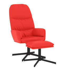 Chaise de relaxation avec tabouret Rouge Similicuir