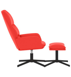 Chaise de relaxation avec tabouret Rouge Similicuir