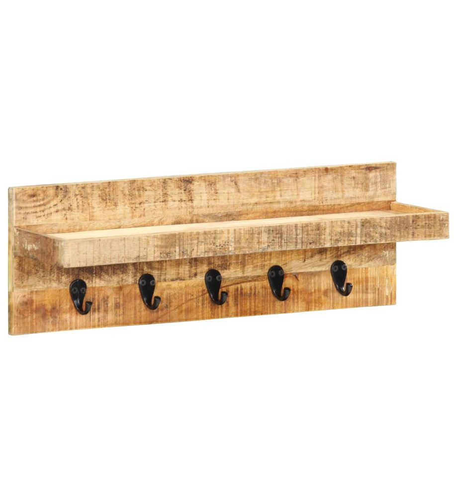 Porte-manteau mural 60x15x20 cm Bois de manguier brut solide