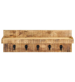 Porte-manteau mural 60x15x20 cm Bois de manguier brut solide