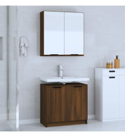 Ensemble d'armoires de salle de bain 2 pcs chêne marron