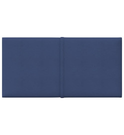 Panneaux muraux 12 pcs Bleu 30x15 cm Tissu 0,54 m²