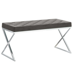 Banc 97 cm Gris Velours et acier inoxydable