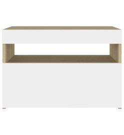 Meubles TV avec LED 2 pcs Blanc et chêne sonoma 60x35x40 cm