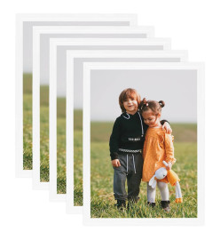 Collages de cadres photo 5 pcs au mur table Blanc 50x70 cm MDF