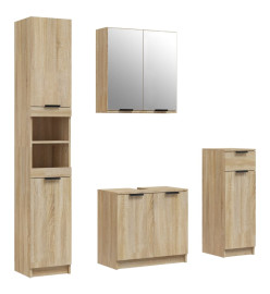 Ensemble d’armoires de salle de bain 4 pcs chêne sonoma