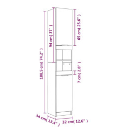 Ensemble d’armoires de salle de bain 4 pcs chêne sonoma